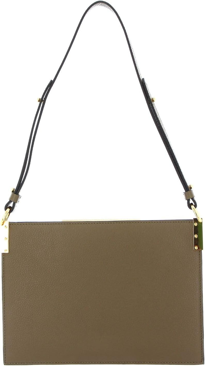 Coccinelle Delices Flat Shoulder Bag Moss Green