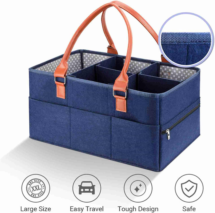 CHICIRIS Baby-Windelkorb, Baby-Windel-Caddy-Organizer, Grosser Tragbarer Windel-Aufbewahrungskorb, P