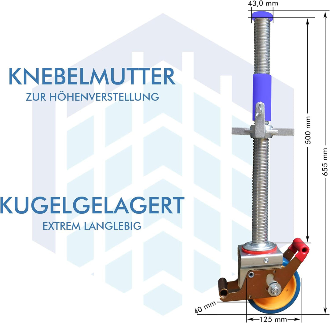Gerüstrollen 125 mm mit Stahlspindel, passend zu Gerüsten von KRAUSE* und verschiedener Herstellerdo