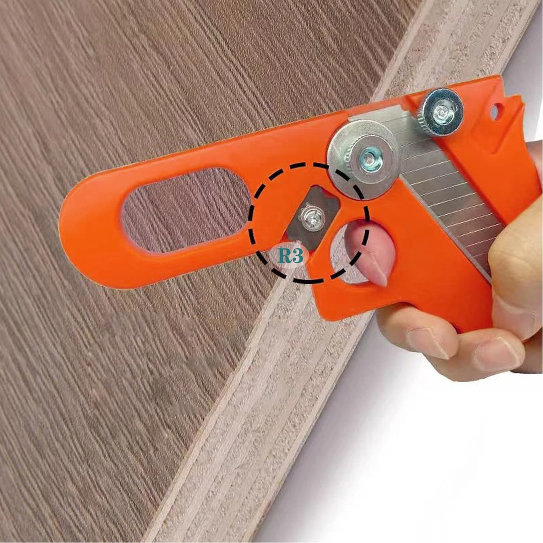KEWAYO Manueller Kantenschneider für Umleimer, Edge Banding Trimmer mit 10 Klingen und 4 runden Kant
