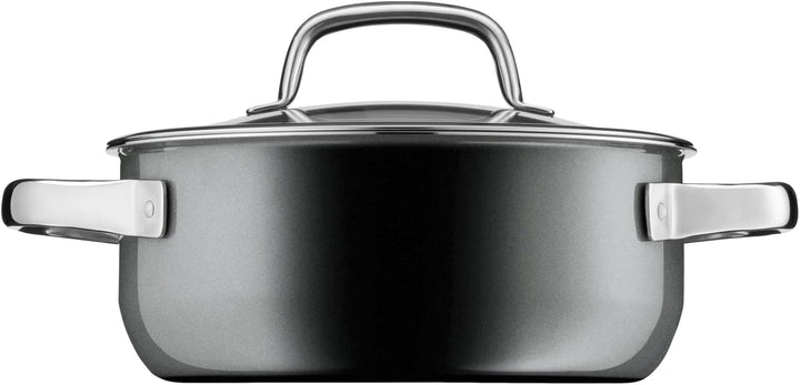 WMF Fusiontec Mineral Kochtopf klein 20cm, Glasdeckel, Bratentopf Induktion 2,4l, High-Tech Keramik,