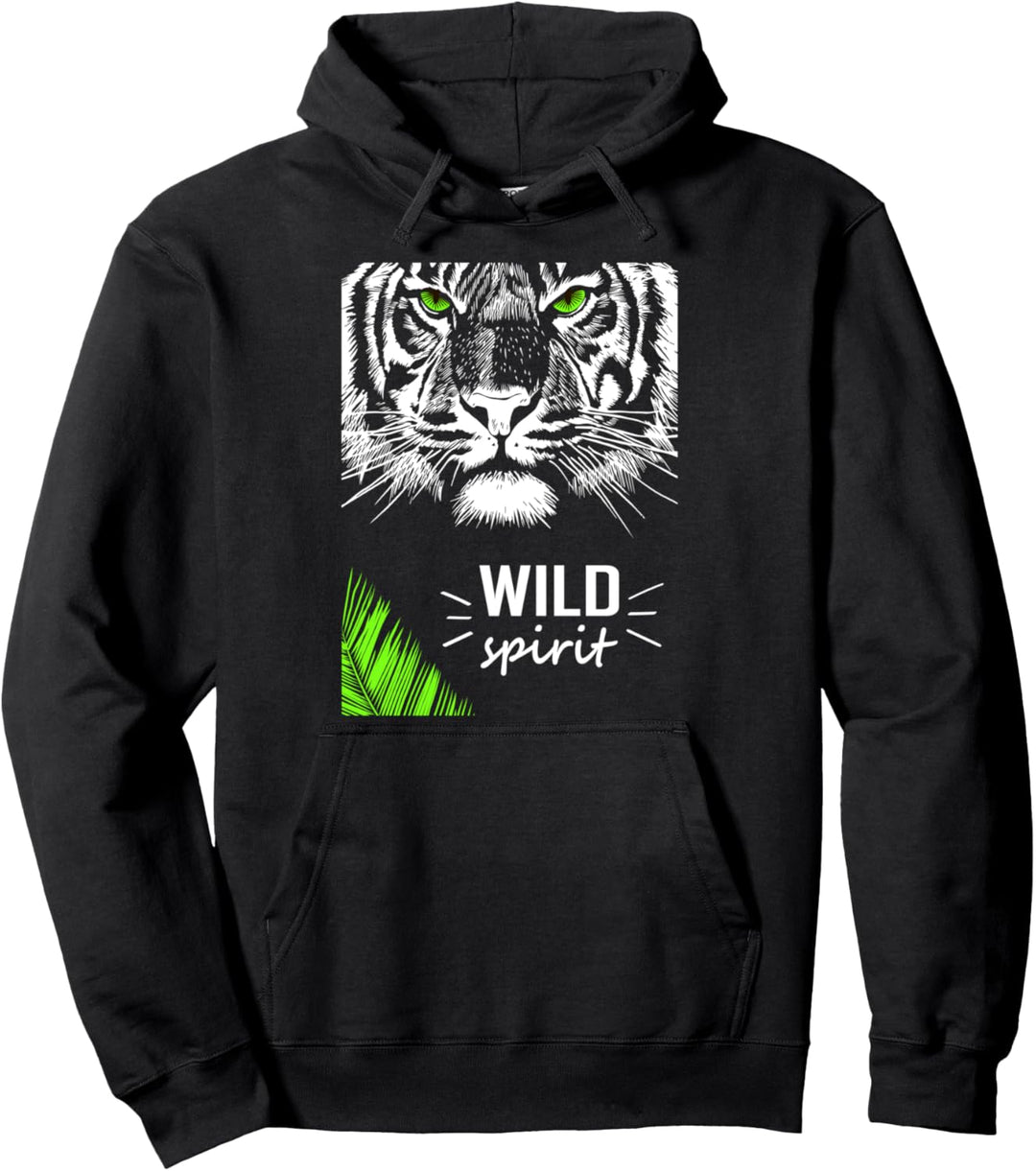Wild Spirit Cool Tiger Tee Shirts, Sommer Cute Graphic Tiger Pullover Hoodie