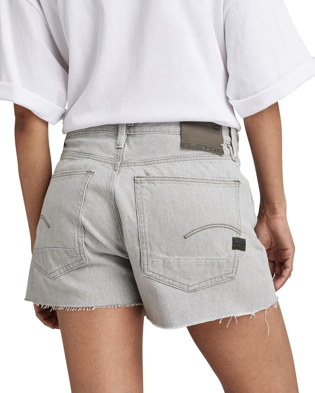 G-STAR RAW Damen Type 89 Cut Shorts 24W Grau (Sun Faded Grey Limestone D21414-d109-d127), 24W Grau (