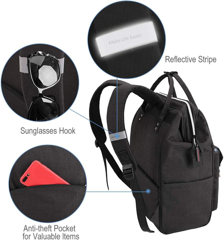 Lekesky Rucksack Damen für Schule Uni Reisen Freizeit Job mit Laptopfach & Anti Diebstahl Tasche, Sc