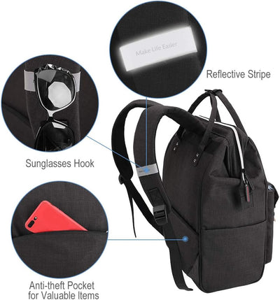 Lekesky Rucksack Damen für Schule Uni Reisen Freizeit Job mit Laptopfach & Anti Diebstahl Tasche, Sc