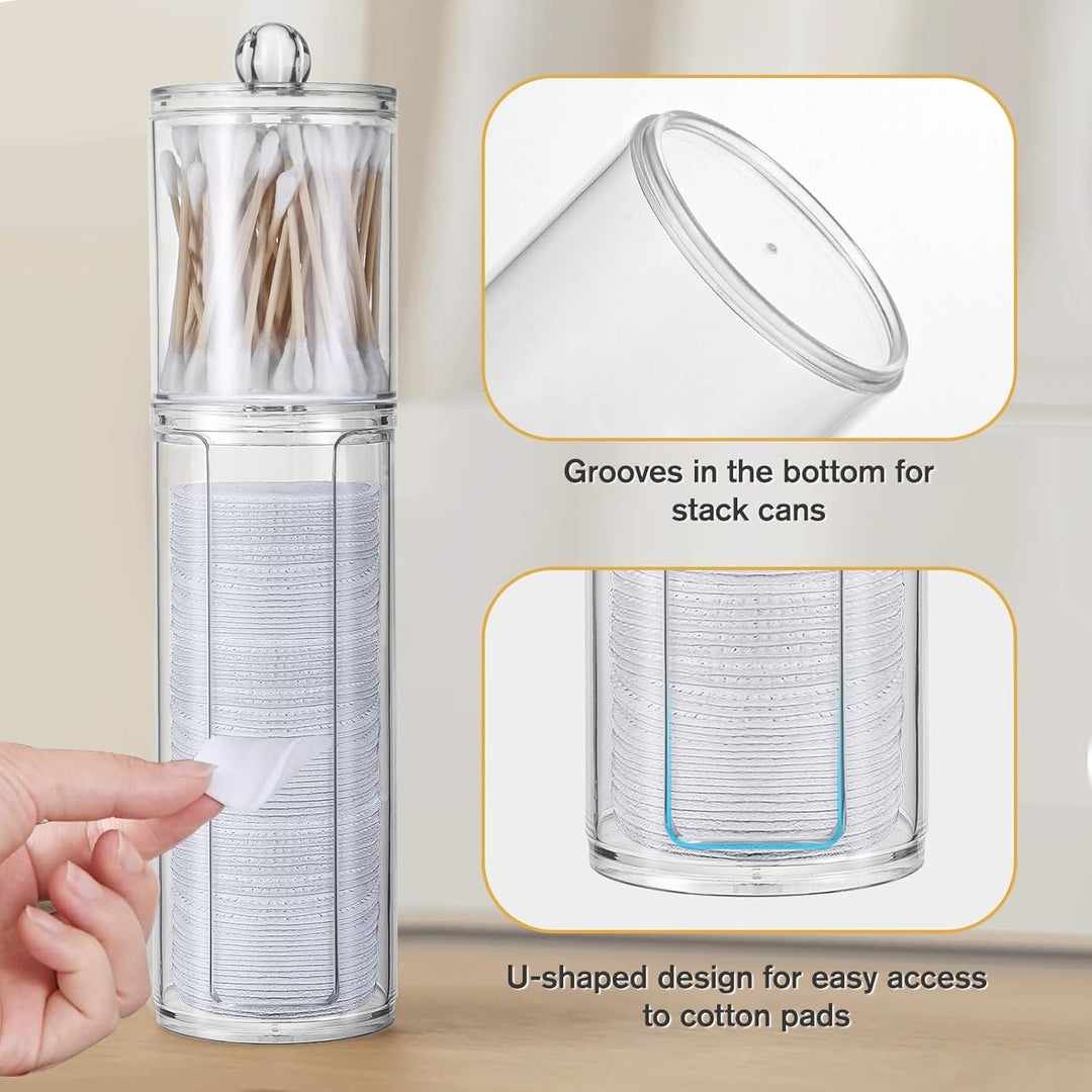 3 Stk Wattepadspender，Schminktisch Zubehör，Bathroom Organizer，Wattepads Aufbewahrung mit Deckel，Watt
