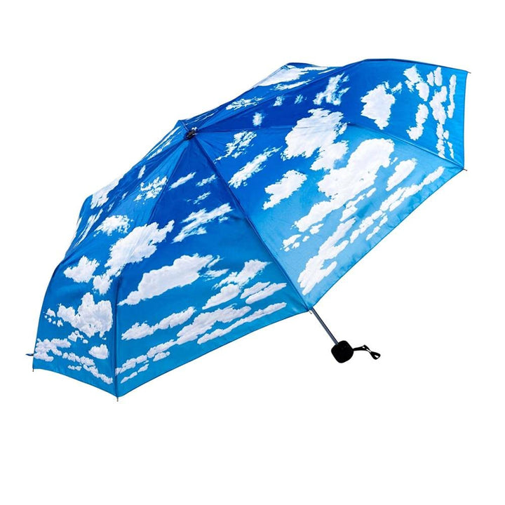 LUCKYWEATHER Regenschirm Taschenschirm Mini Damen/Herren Motiv Wolken I Taschenschirme klein und sta