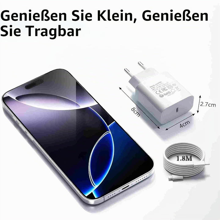 4er-Pack USB C 25W Ladegerät Ladekabel, Schnellladegerät PD3.0 Stecker Typ C, 25W USB C Handy Netzte