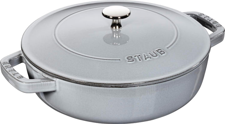 STAUB Gusseisen Bräter, Chistera Tropfenstruktur im Deckel, Rund 24 cm, 2,5 L, Graphitgrau Graphitgr