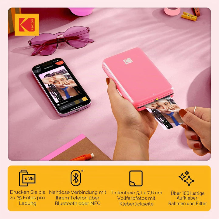 KODAK Step Instant-Fotodrucker mit Bluetooth/NFC, Zink Technologie &amp; KODAK App für iOS &amp; Android (Ro