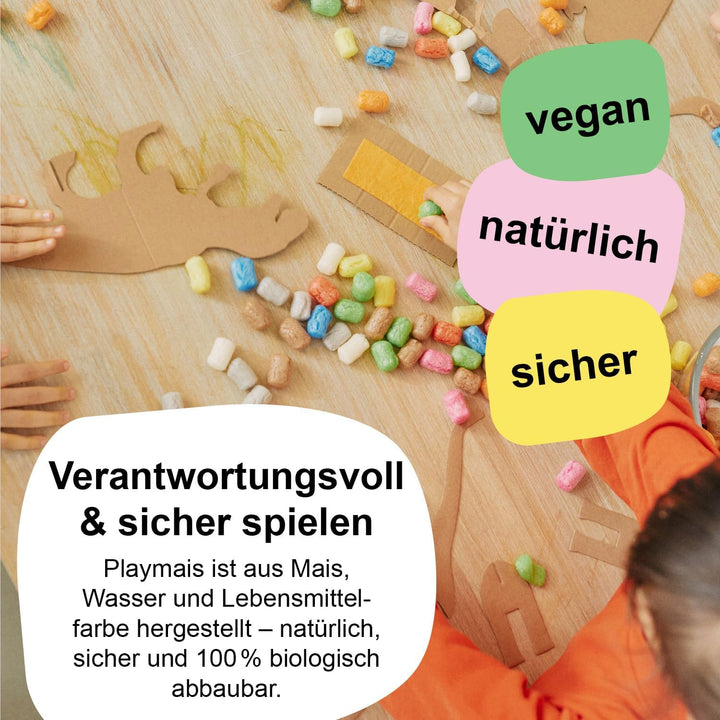 Playmais Classic Dinoworld | 800 Teile | Bastelset | natürliches Spielzeug | inkl. Schwämmchen, Bast