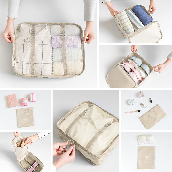 BillyBath Koffer Organizer set, Packing Cubes Kleidertaschen Schuhbeutel Reiseorganizer Packwürfel K