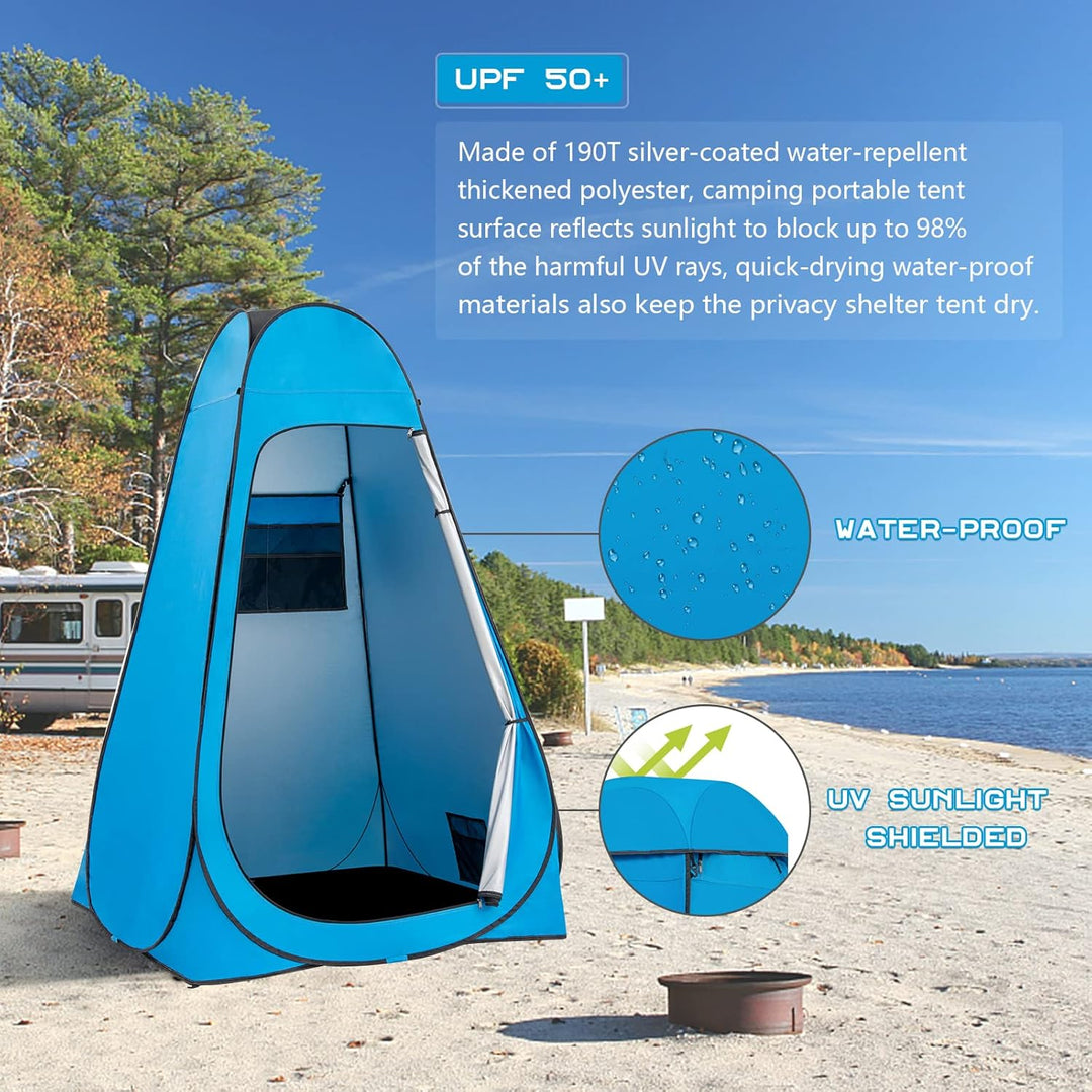 BRIAN & DANY Duschzelt Camping, Pop Up Toilettenzelt, Tragbares Umkleidezelt mit Regenschutz und Fen