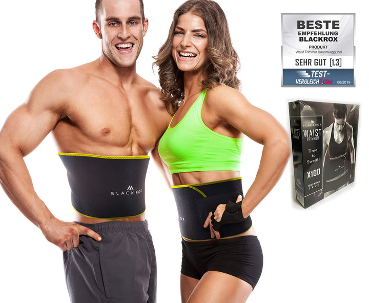 BLACKROX Waist Trimmer Fitnessgürtel Vergleichssieger Damen &amp; Herren,Schwitzgürtel zur Fettverbrennu