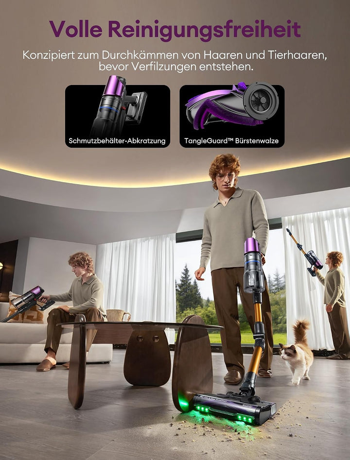 Ultenic Akku Staubsauger mit Wischfunktion, 60KPa/580W/60Mins, Staubsauger Kabellos mit 230ml abnehm