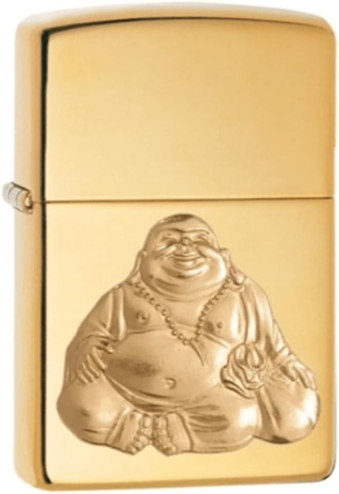 Zippo - PL 254B Laughing Buddha Emblem, High Polish Brass - Sturmfeuerzeug, befüllbar, in hochwertig