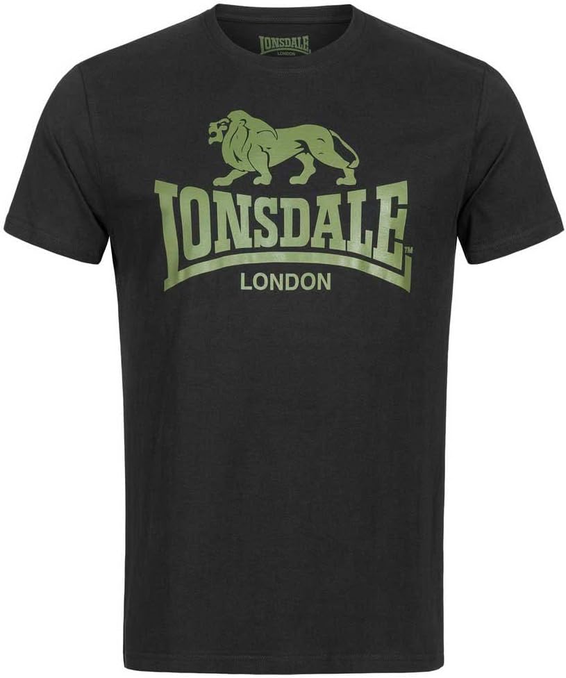 Lonsdale Herren T-Shirt Doppelpack Bangor Doppelpack M Black/Olive, M Black/Olive