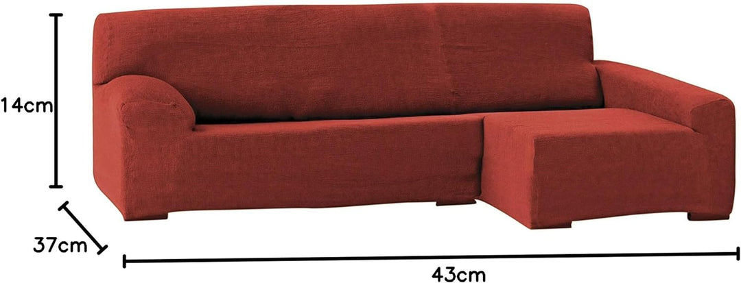 Eysa Teide elastisch Sofa überwurf Chaise Longue Links, frontalsicht, 240 cm, Polyester-Baumwolle, O