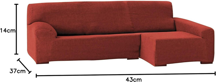 Eysa Teide elastisch Sofa überwurf Chaise Longue Links, frontalsicht, 240 cm, Polyester-Baumwolle, O
