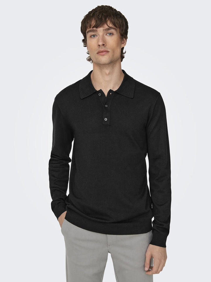 Only & Sons Male Polo ONSWYLER Pullover XL Schwarz, XL Schwarz