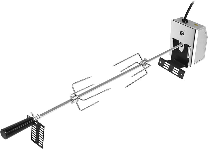 HENGMEI Edelstahl Grillspiess Set 107cm BBQ Fleischklammer mit Motor inkl. Fleischnadeln, 220V - 240
