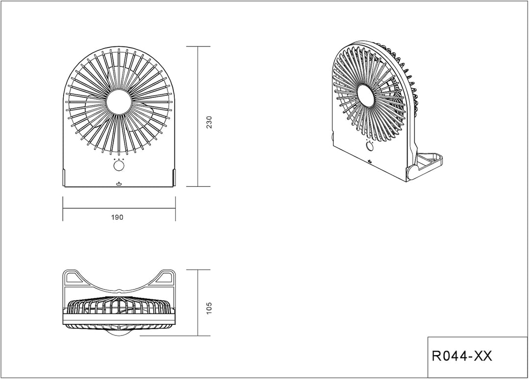 RL LIVE YOUR LIGHT Reality Leuchten Tisch Ventilator Breezy R044-49, Kunststoff Pistaziengrün, 2 Wat