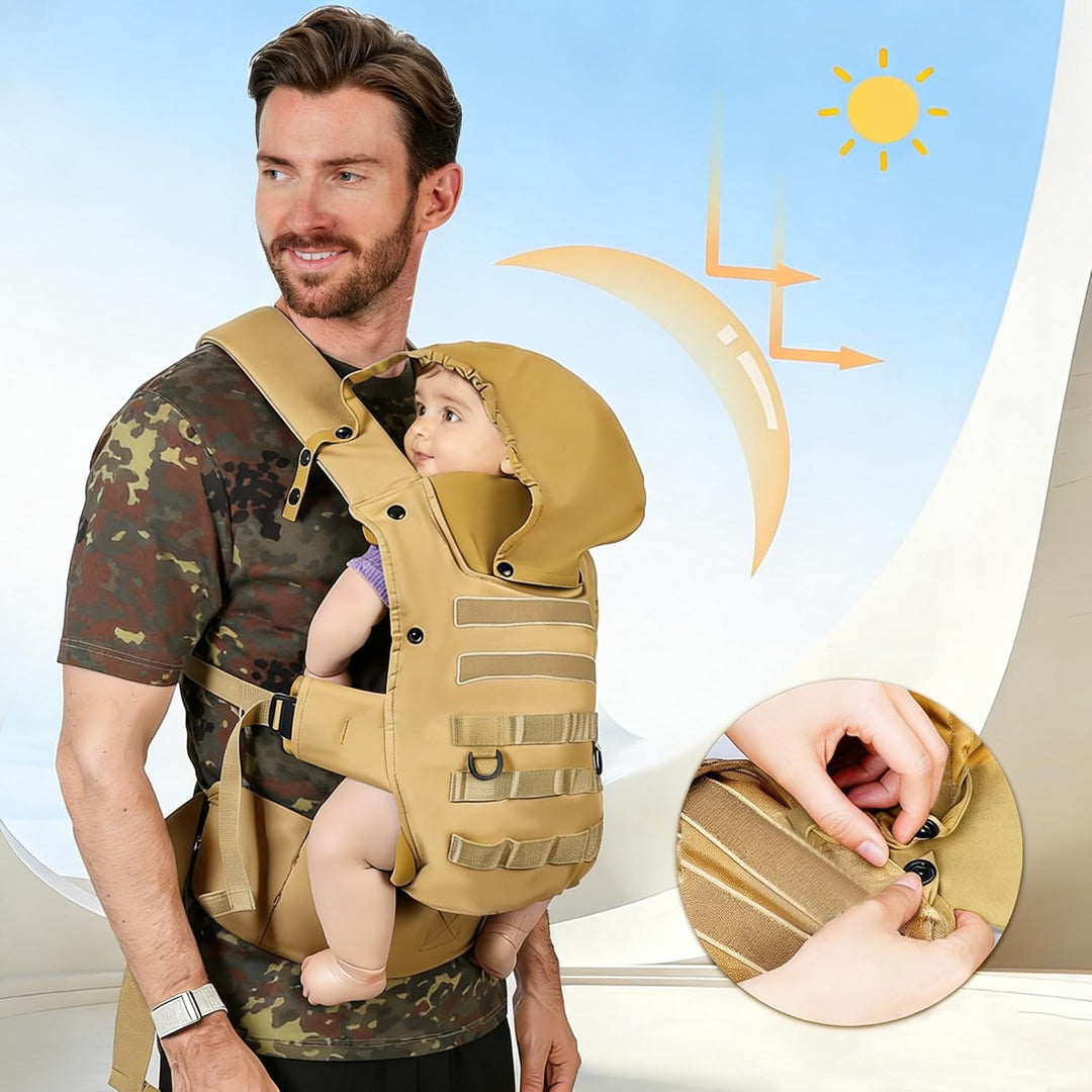 Babytrage für Papa, Ergonomische Baby Trage mit Hüftgesunde (4-36 Monate), 3-in-1 Baby Carrier für 3