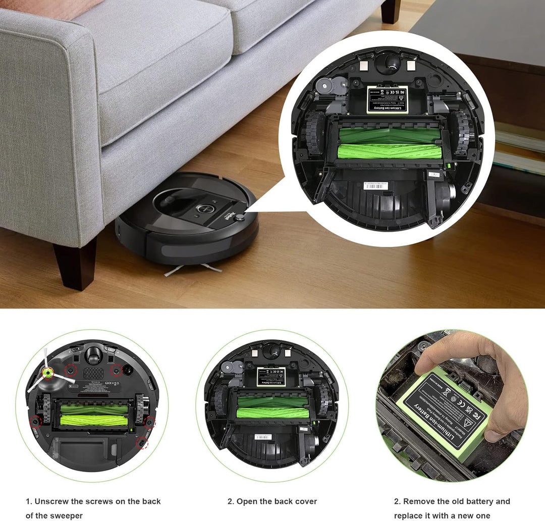 ASUNCELL Li-ion Ersatzakku für i7, 14.4V 4000mAh Akku für iRobot Roomba e und i Serie i7/i7+ i4/i4+