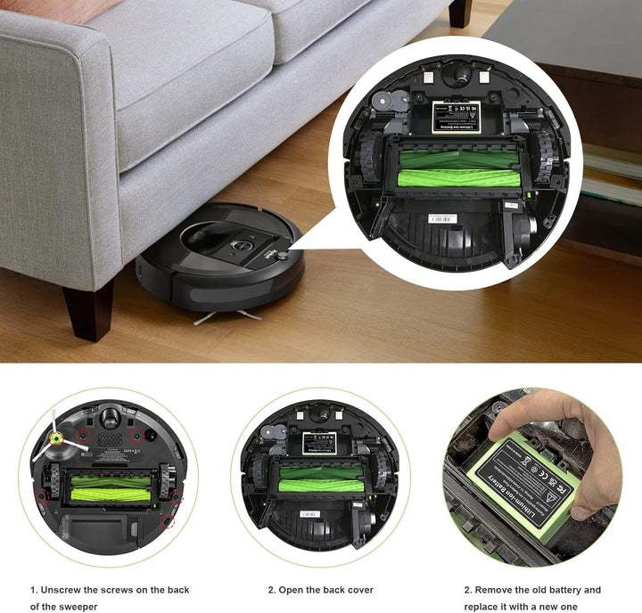ASUNCELL Li-ion Ersatzakku für i7, 14.4V 4000mAh Akku für iRobot Roomba e und i Serie i7/i7+ i4/i4+