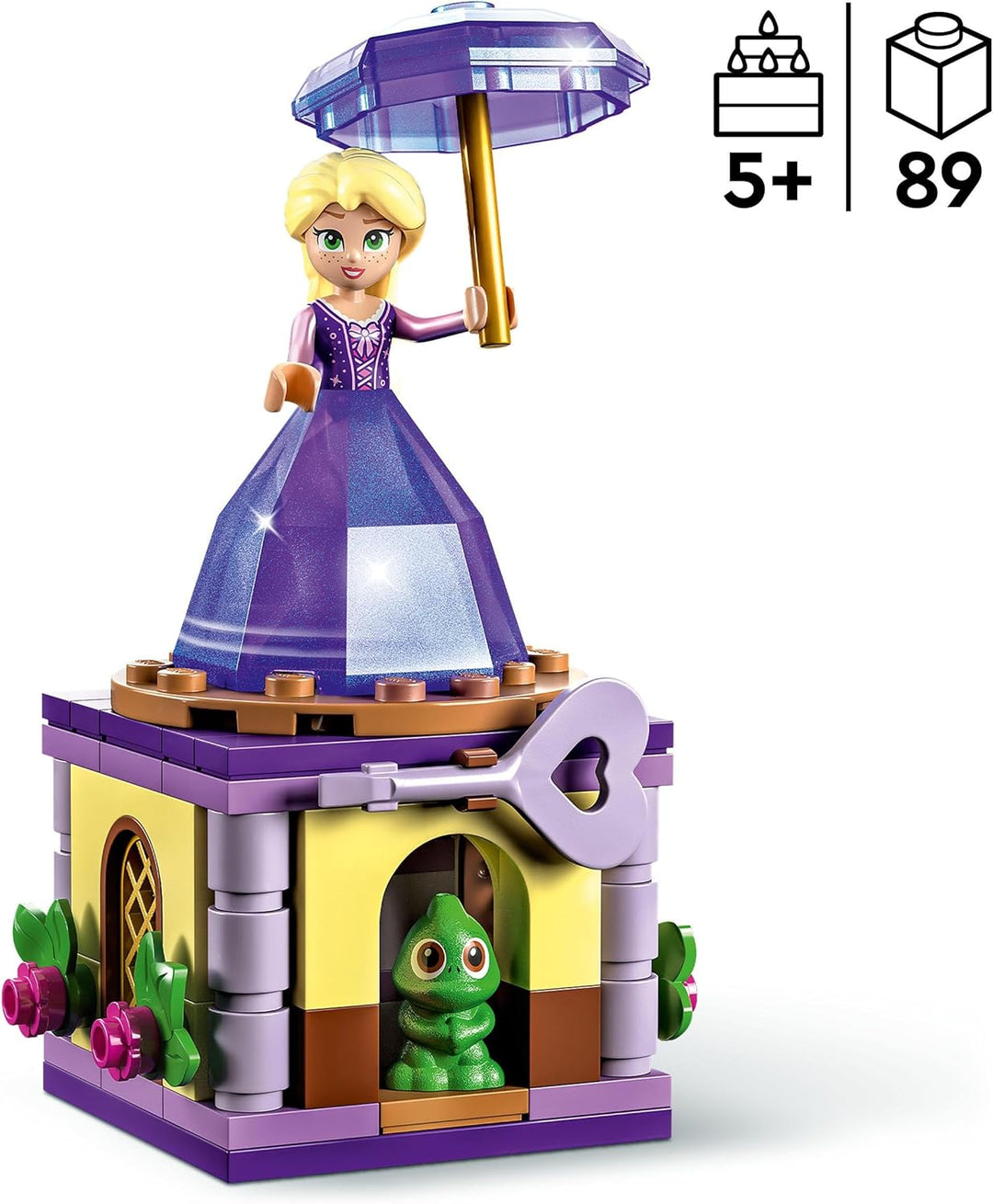 LEGO Disney Princess Rapunzel-Spieluhr, Prinzessinnen Spielzeug zum Bauen mit Rapunzel Mini-Puppe, D
