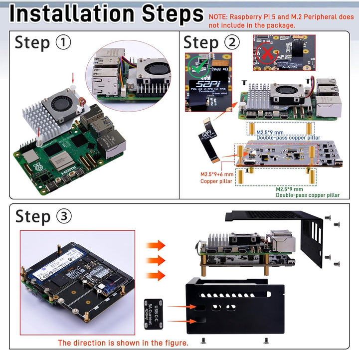 GeeekPi N16 Quad M.2 M-Key NVMe SSD Hut mit Metallgehäuse & Aktivkühler für Raspberry Pi 5, unterstü