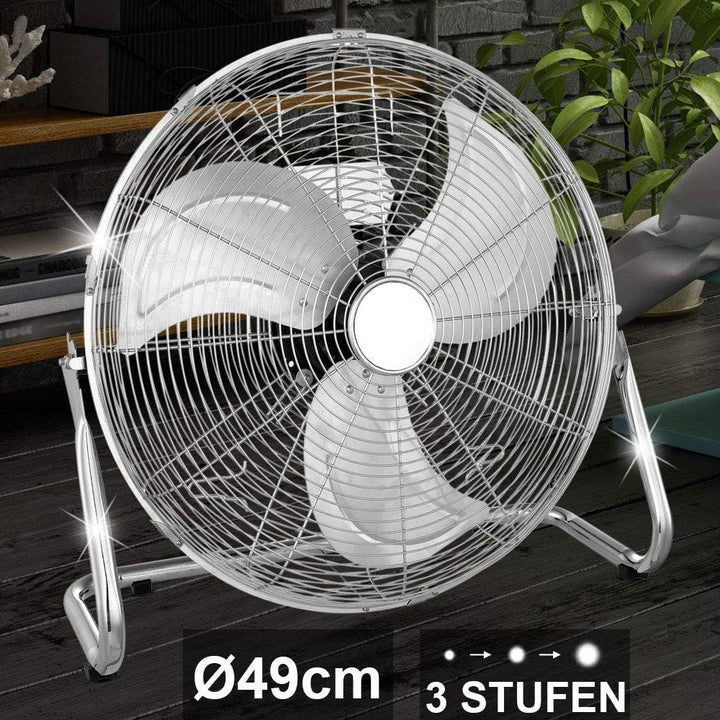 GLOBO 20 Fan, mit Chrom Klingen, Aluminium, 314, Silber