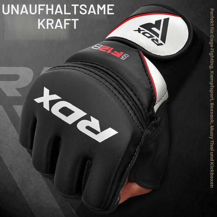 RDX Profi MMA Handschuhe Grappling Sparring Training, Maya Hide Leder, Kickboxen Kampfsport Gepolste