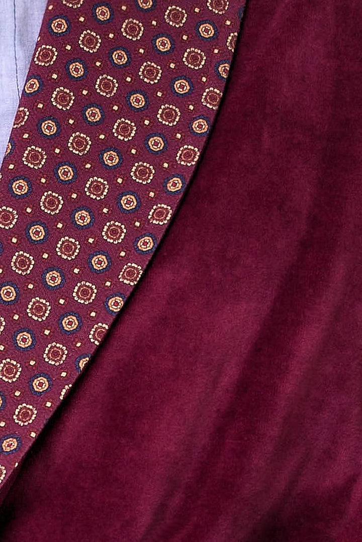 Revise Joel RE-101 Herren Bademantel aus Velours - lang und elegant XL Burgund Rot, XL Burgund Rot
