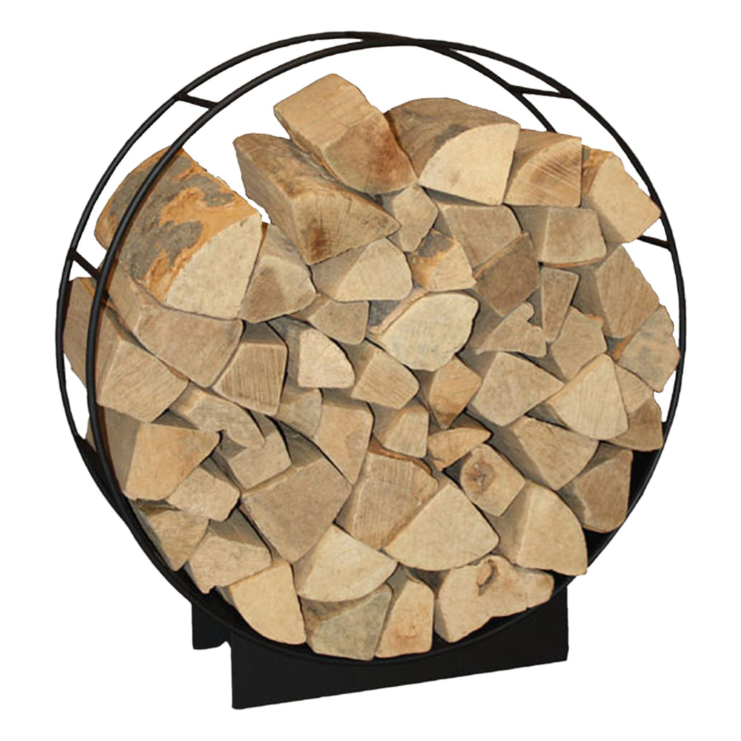 HARK Design Kamin Holzwiege Holzkorb Holzlege schwarz 50