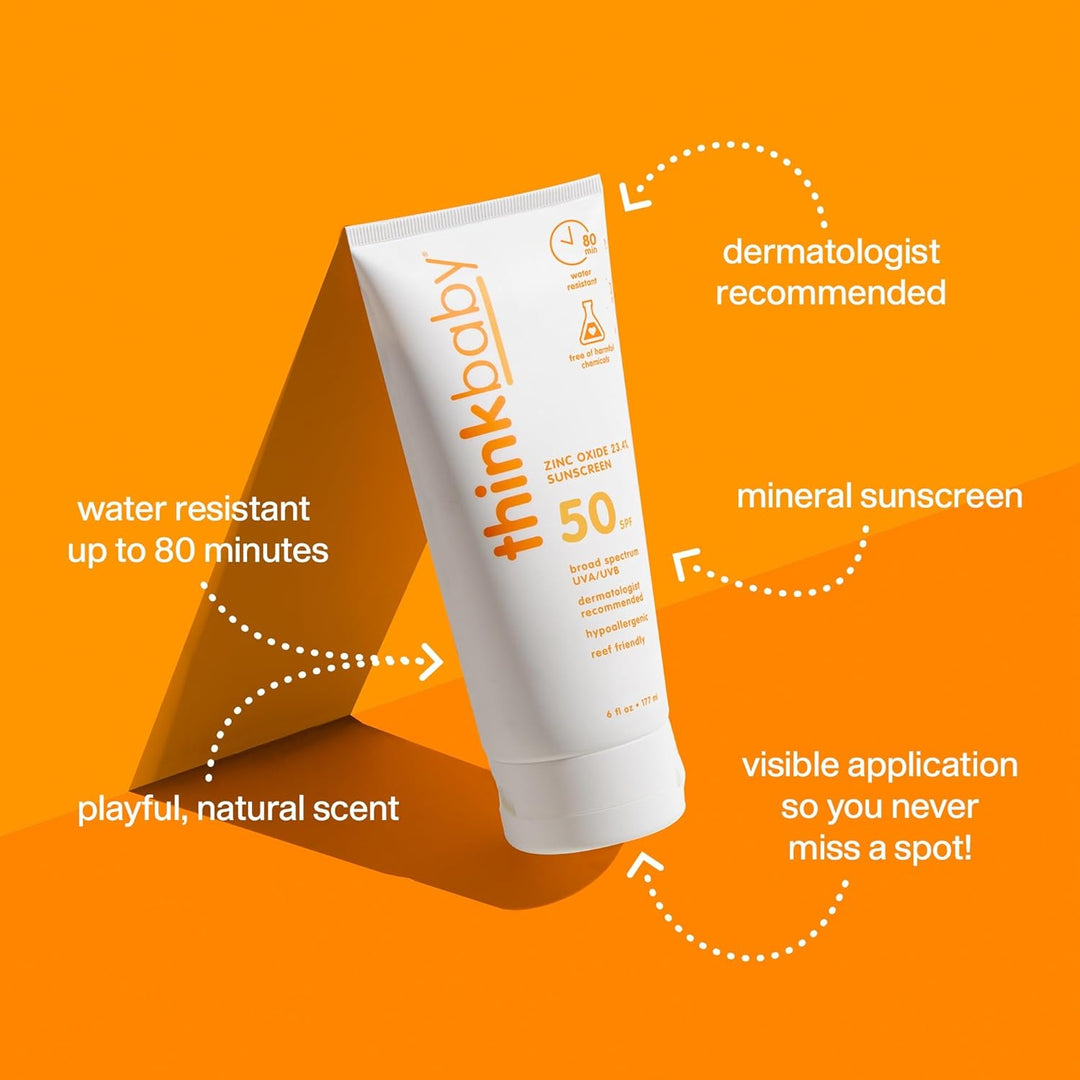Thinkbaby Sunscreen - Safe - Baby - Spf 50 Plus - 6 Oz