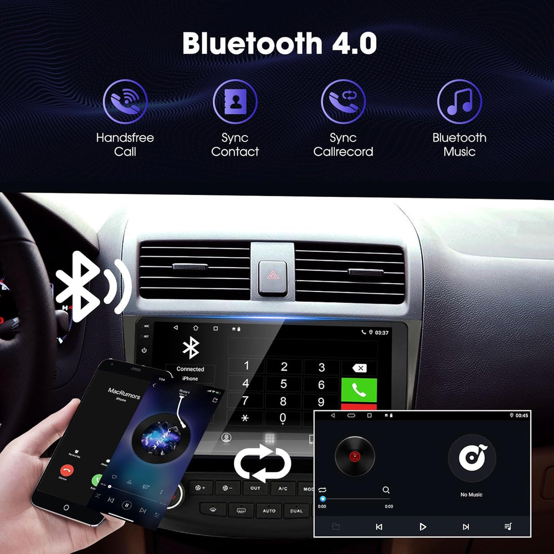 EZoneTronics 2 DIN Android 10.1 passend für Honda Accord 7. 2003-2007 Autoradio Stereo 10,1 Zoll Kap