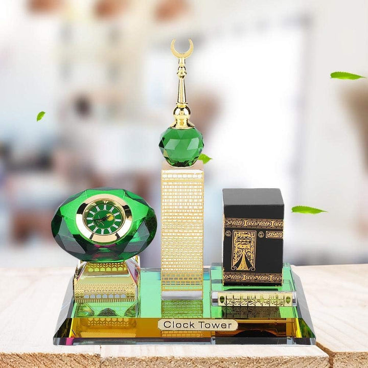 Pssopp Muslimisches Handwerksmodell Muslimische Kaaba Glockenturm Modell Islamische Tischuhr Islamis