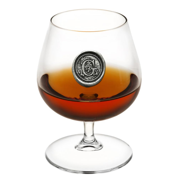 English Pewter Company 14,5 Unzen Brandy Cognac Snifter Glas mit Monogramm Initiale - personalisiert