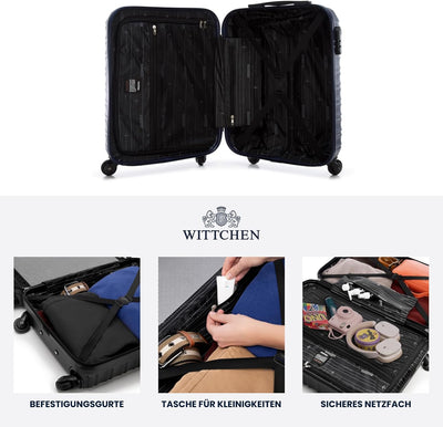 WITTCHEN Reisekoffer 3er Koffer-Set Rollkoffer Trolley Handgepäck Hartschale aus ABS mit 4 Spinner-R