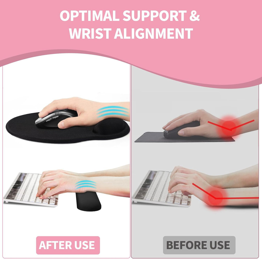 Giecy Mauspad mit handauflage und handballenauflage Tastatur, Ergonomisches Mouspad mit gelkissen &
