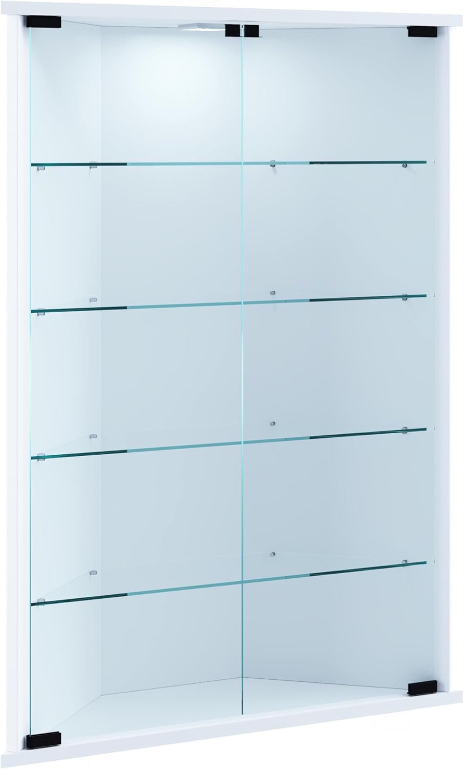 VCM Hängevitrine Wandvitrine Eckvitrine Glastür Vecko Weiss
