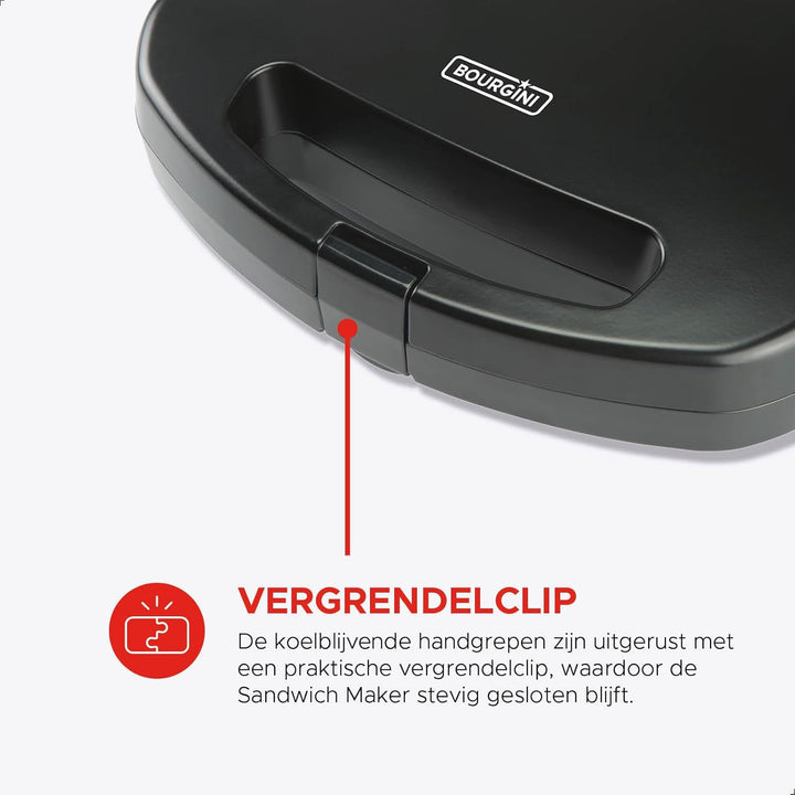 Bourgini Sandwich Maker XXL - Toaster - Schwarz