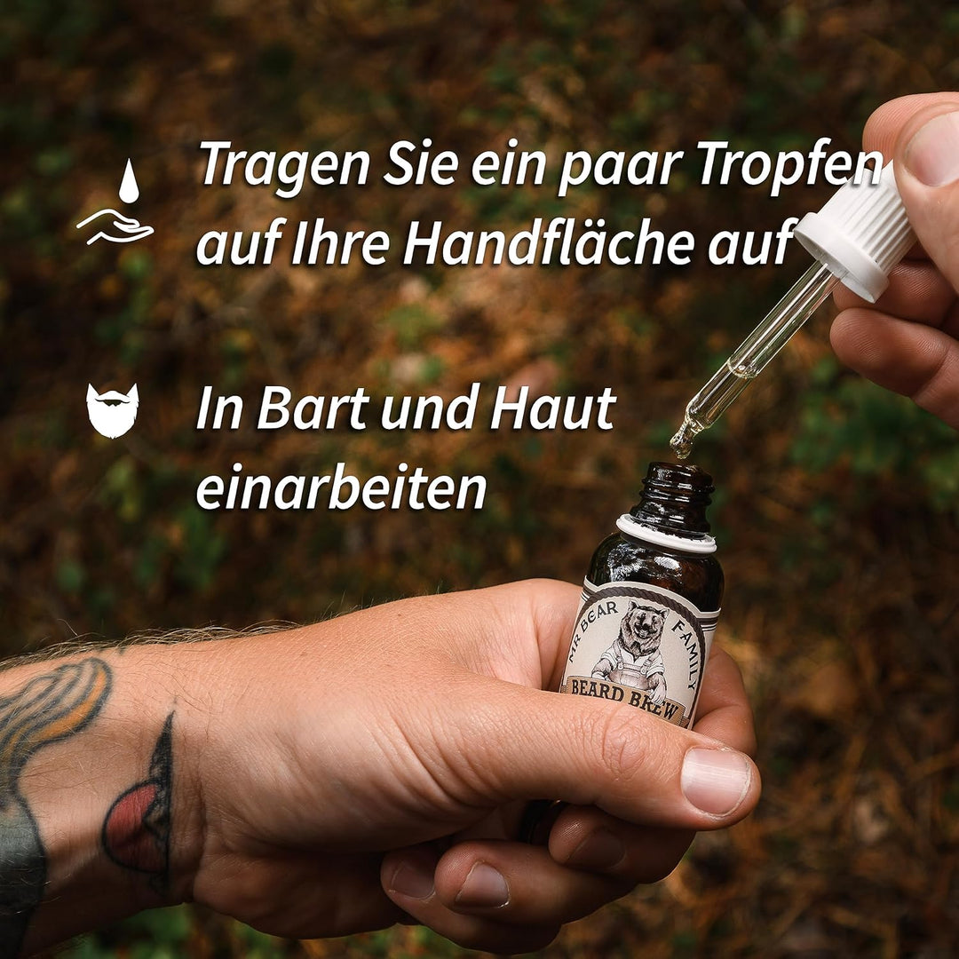 Mr Bear Family Bartöl Herren - Wilderness - pflegt und unterstützt Bart Wachstum - nährreiches Bartp