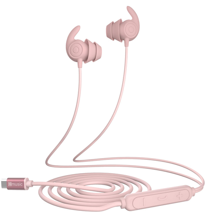 Hmusic Schlaf Ohrhörer, 30dB Geräuschisolierung, 2g leicht USB C Kopfhörer, flach/dünn Komfortable S