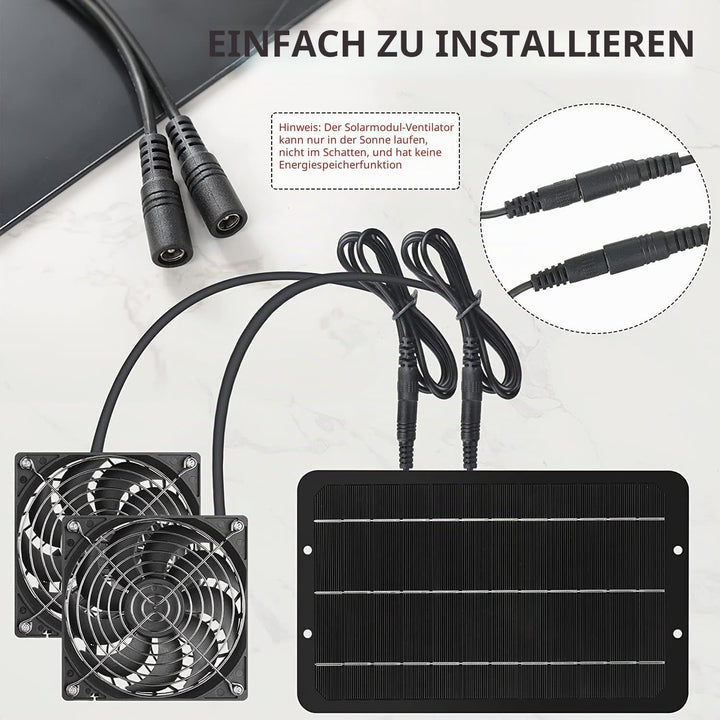 10 W Solarpanel Lüfter Set Wettermüster Doppelt Abluftventilator mit Solarkraft für Hühnerstall Gewä