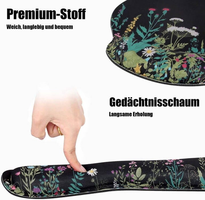 3-in-1 Handgelenkauflage Set, Mauspad mit Gelkissen+Handballenauflage Tastatur+Untersetzer,Ergonomis