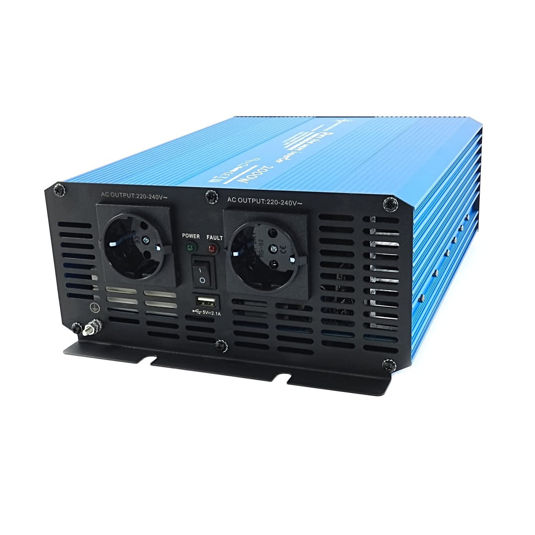 solartronics Spannungswandler TS2000 24V 2000/4000 Watt Reiner Sinus blau Solar Inverter Wechselrich