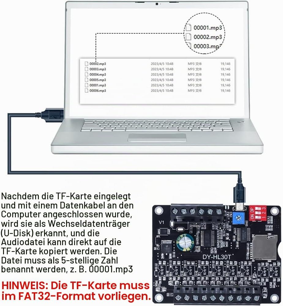 XIAOJUN 30 W MP3-Sprachwiedergabemodul DY-L30T 9 Trigger Musik-Player Karte Leistungsverstärker TF-K
