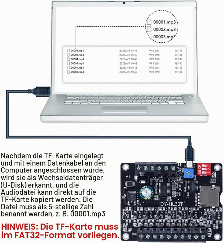 XIAOJUN 30 W MP3-Sprachwiedergabemodul DY-L30T 9 Trigger Musik-Player Karte Leistungsverstärker TF-K